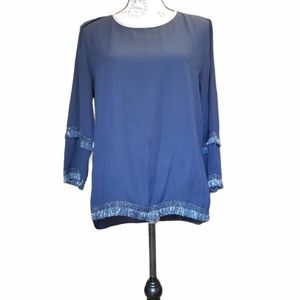 Tunic top blue 3/4 blue for woman. M.